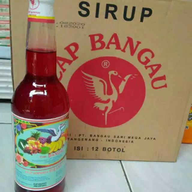 

Sirup Cap Bangau / Sirup Bango Pisang Ambon / Pala / Vanili 1 Dus isi 12 Botol