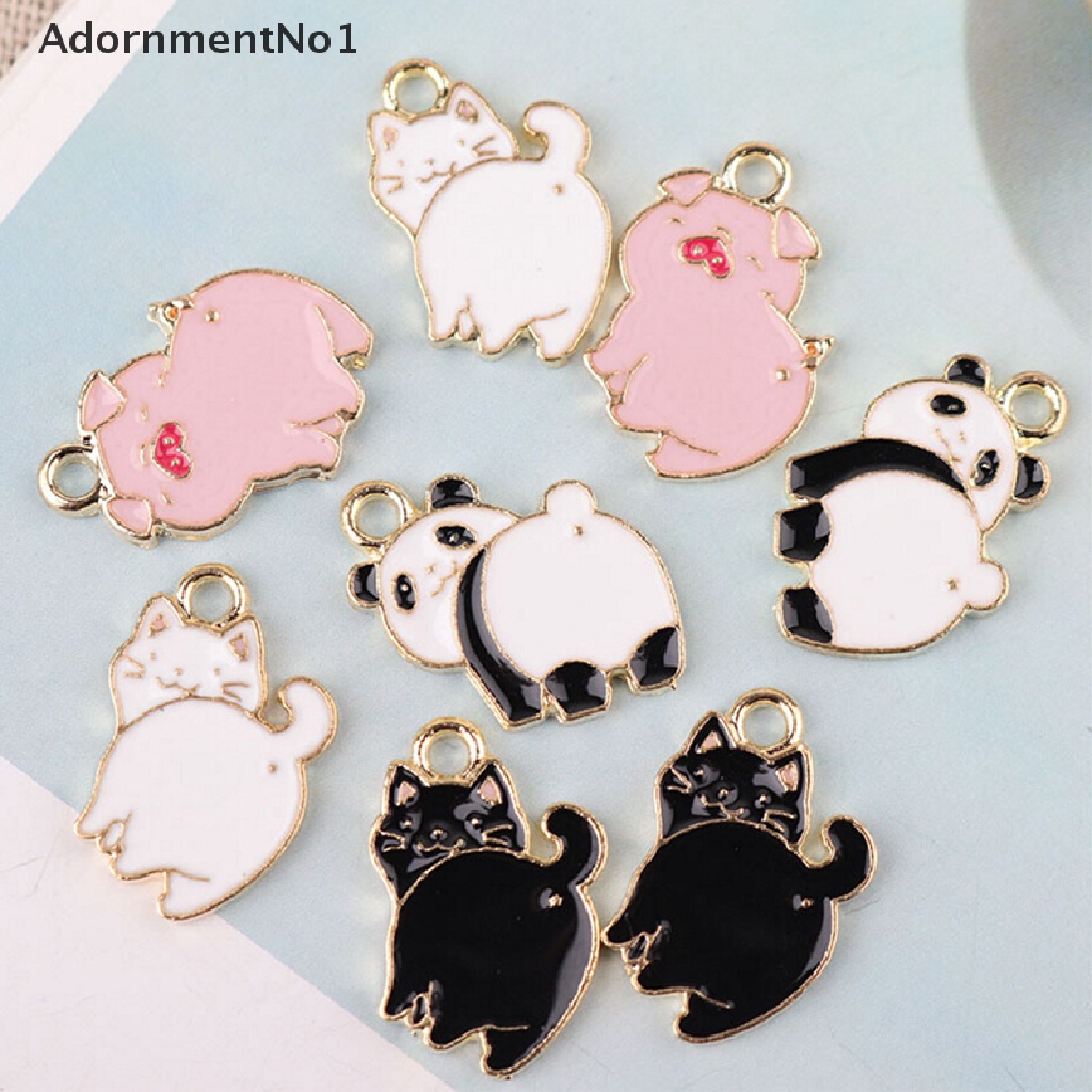 (AdornmentNo1) 10pcs / Lot Liontin Bahan Alloy Desain Babi / Kucing / Panda Menarik Untuk Perhiasan DIY