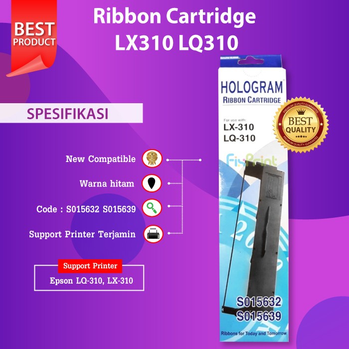 Ribbon Cartridge LX-310 LQ-310 Pita Tinta Printer Compatible For Epson LX310 LQ310 S015632 S015639