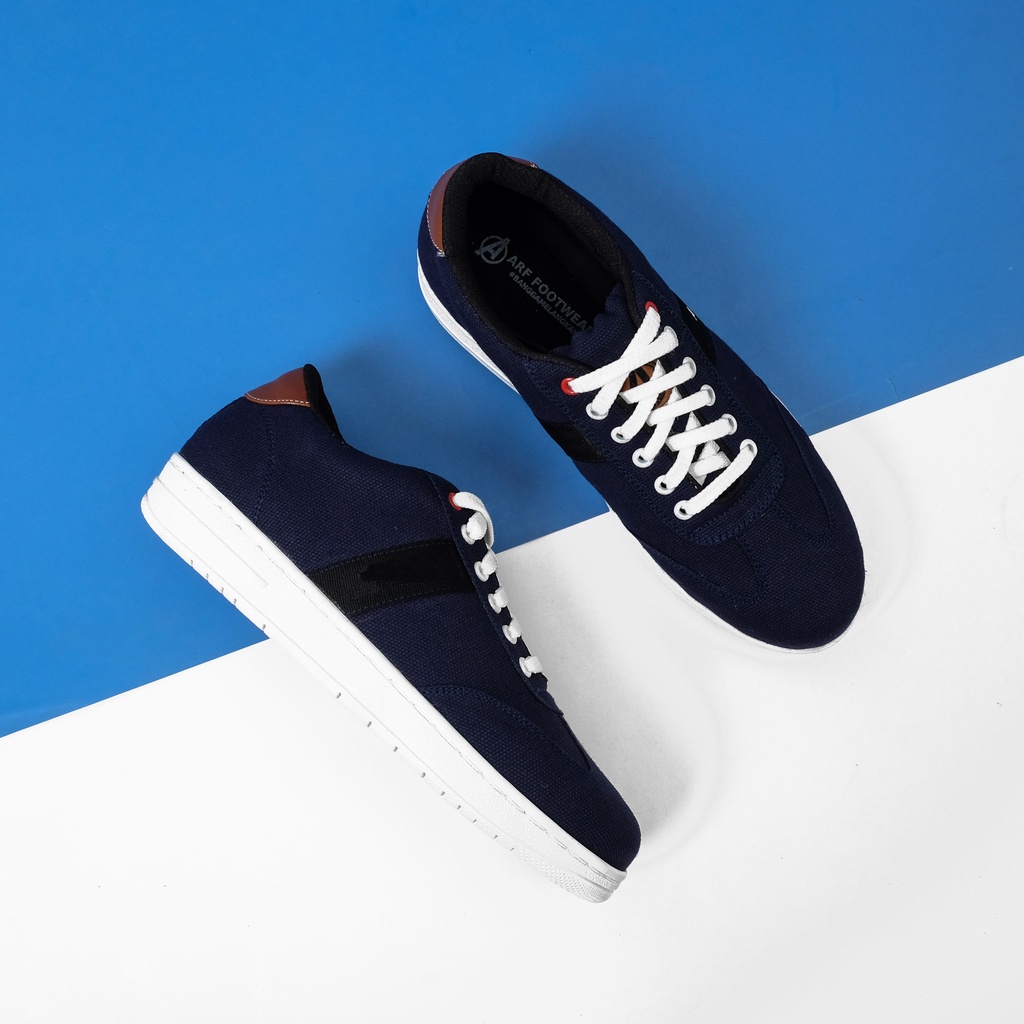 Ian Navy | Sepatu Sneakers Pria Casual Polos Original Putih Cowok Ori Footwear | FORIND x ARF