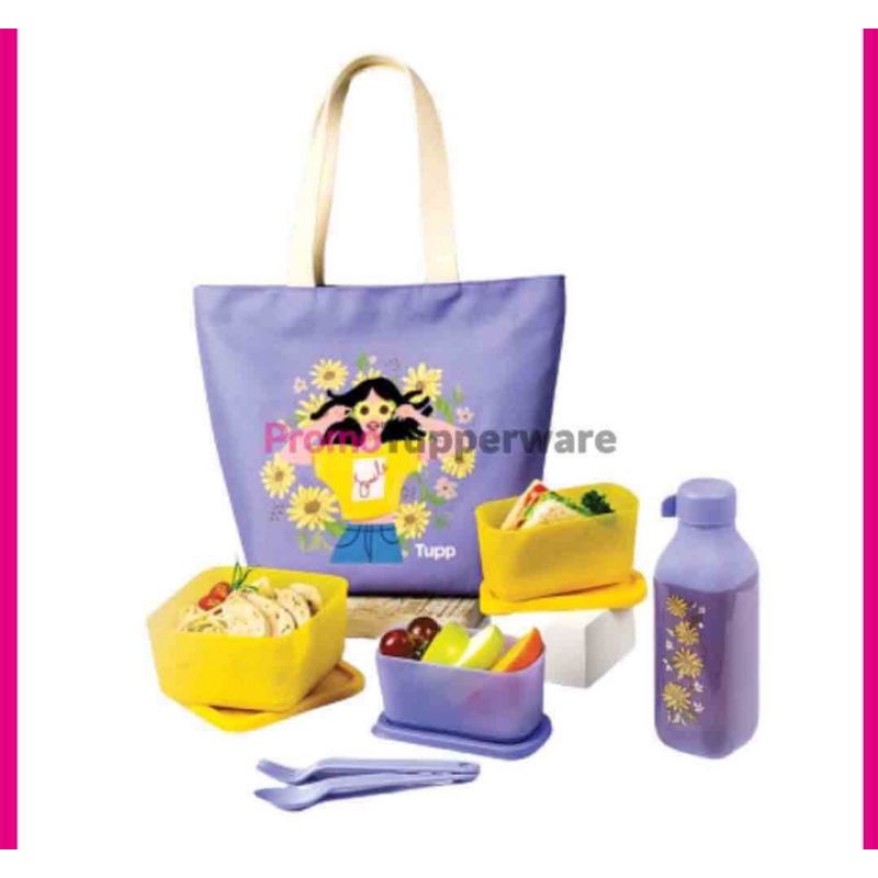 cosmo lady sun flower set tupperware / tempat makan set tupperware
