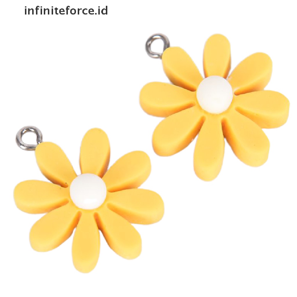 10pcs / set Liontin Bunga Matahari Daisy Kecil Bahan Resin Untuk Membuat Perhiasan Diy