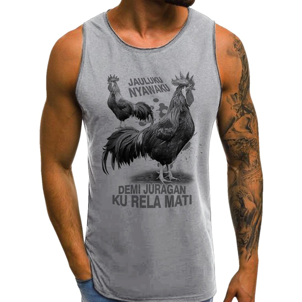 SINGLET PRIA AYAM JAULUKU KAOS TANPA LENGAN / KAOS DALAM / T-SHIRT DISTRO /SINGLET MURAH BERKUALIT