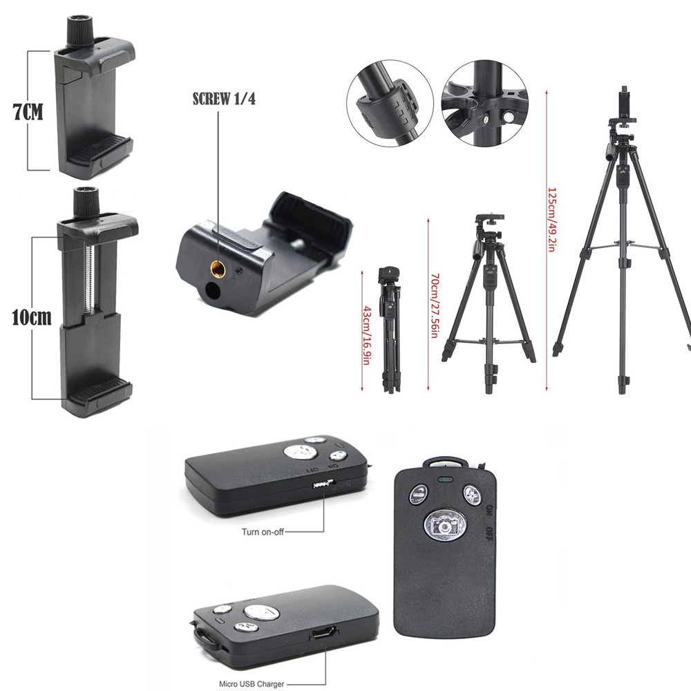 GoodCase - Tripod TTX-6218 Tripod Kamera Remote Bluetooth Wireless + Holder HP