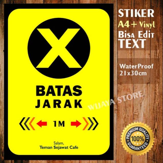 

Sticker A4 Tanda Silang Jaga Jarak Sosial Distance -edit Design New Normal