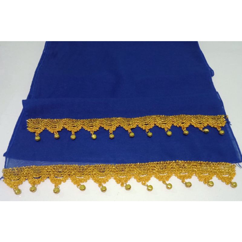 Sampur Tari / Selendang Tari Renda Lonceng-Biru