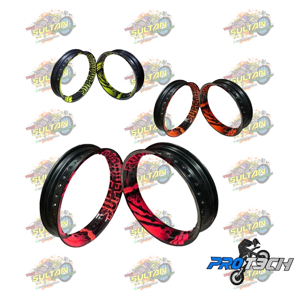 VELG SUPERMOTO SUMO SET RING 17 LEBAR 300/350 HOLE 36 PROTECH