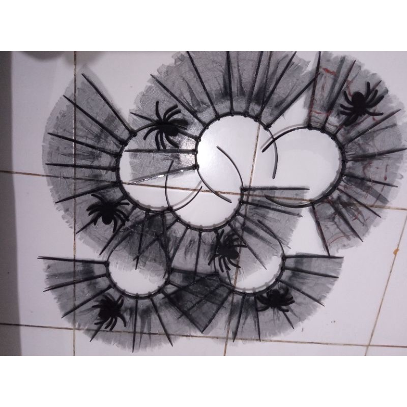 bando Halloween black spider web hiasan rambut laba laba