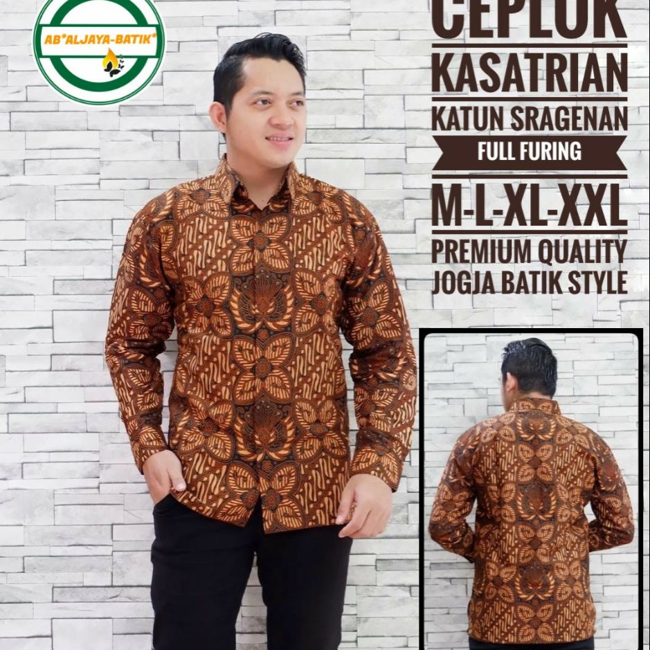 Kemeja Batik Lengan Panjang Eksklusif CEPLOK PANJANG Batik Pria Lapis Furing Terbaru