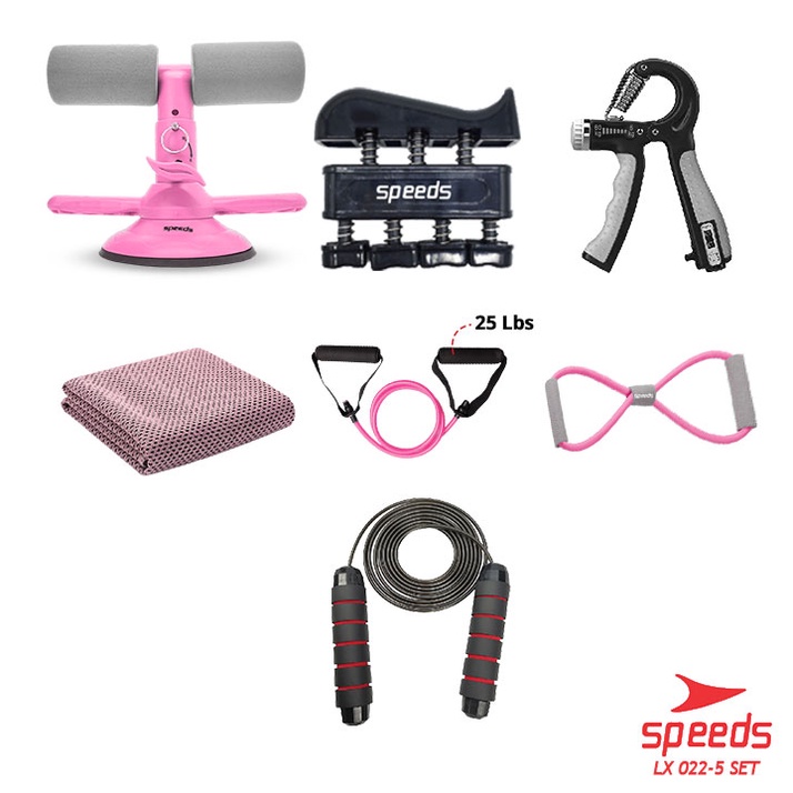 SPEEDS Sit Up Stand Set Alat Olahraga Gym Rumah 1 Set 7in1 Sit Up Handgrip Satu Set 022-5-022-5 PINK