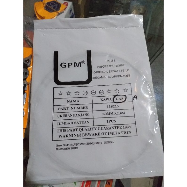 kawat dalam gas vespa GPM