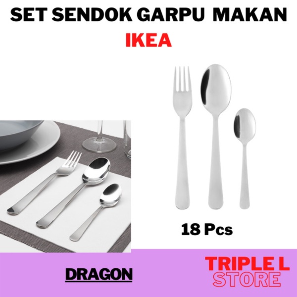 

Dijual Peralatan Makan Sendok Garpu Makan Sendok Teh Set isi 18 Pcs DRG Berkualitas