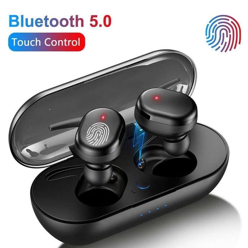 Headset Bluetooth Full Bass Tws Wireless Earphone  Noise Cancel With Microphone Untuk Android IOS