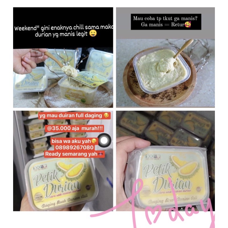 

durian daging petik durian FULL DAGING 100% daging asli