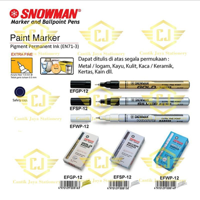 

Paint Marker Spidol Cat Permanent Snowman Extra Fine