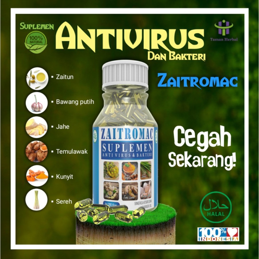 ZAITROMAC ISI 200 KAPSUL ( Suplemen Antivirus &amp; Bakteri )