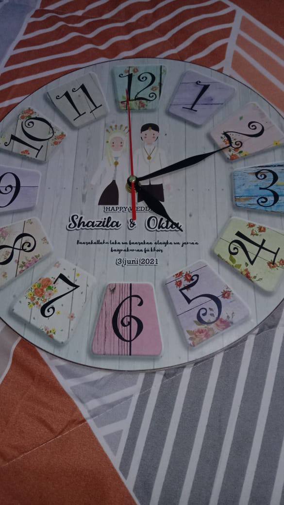 Custom Jam Dinding Request Murah Bahan Mdf