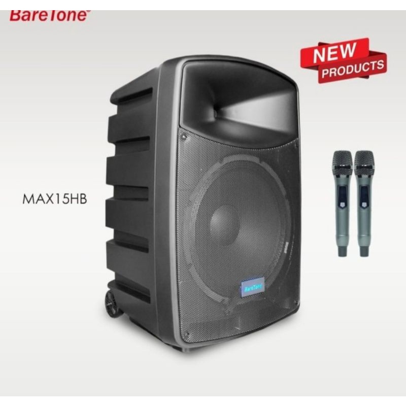 Salon Aktif 15 Inch BareTone MAX15HB Free 2 Mic Wireless Extra Bass