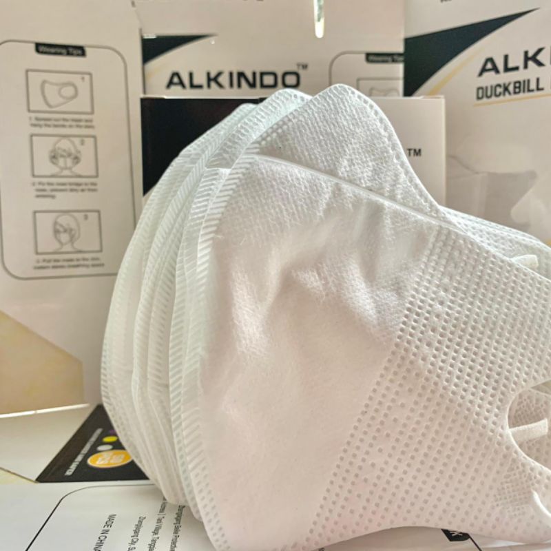 Masker Duckbill Import 3ply Earloop Disposable facemask isi 50pcs-DB ALK GARIS PUTIH