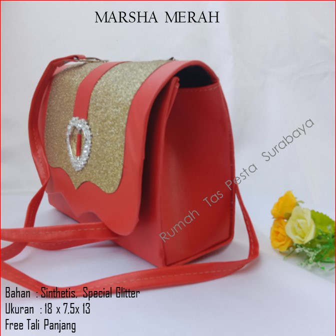 Tas Elegan ,Tas Slempang,Tas Etnik,MARSHA MERAH