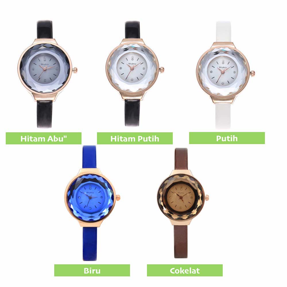 Mcykcy Diamond - Jam Tangan Leather Fashion Wanita ( Group ) Model Analog