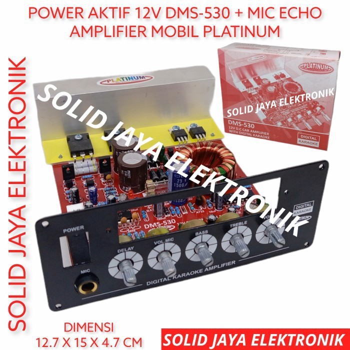 KIT POWER SPEAKER AKTIF MONO 12V DMS 530 AKI ACCU MOBIL CAR AMPLIFIER WITH DIGITAL ECHO KARAOKE MIC MIK AMPLI 12 VOLT V DC DMS530 DMS 530 DMS-530 PLUS PANEL UNTUK MODUL MP3 MP5 BLUETOOTH PLATINUM ASLI ORIGINAL