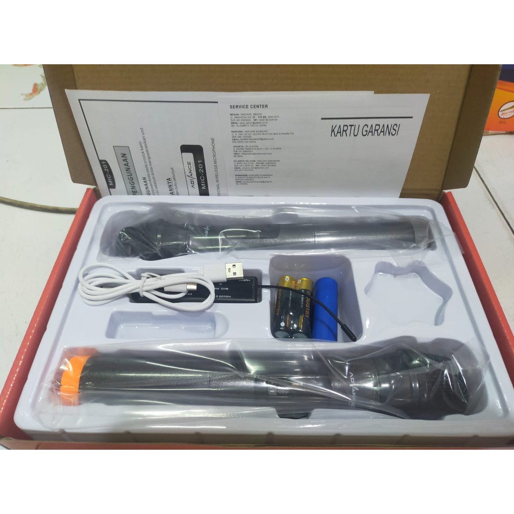 Mic Wireless Double Advance 201 Microphone Advance 201 suara mantap