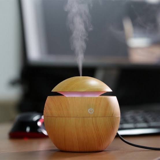 Taffware Humidifier Diffuser Aromaterapi Desain Kayu 130ml (HUMI H41) - Brown &amp; Yellow