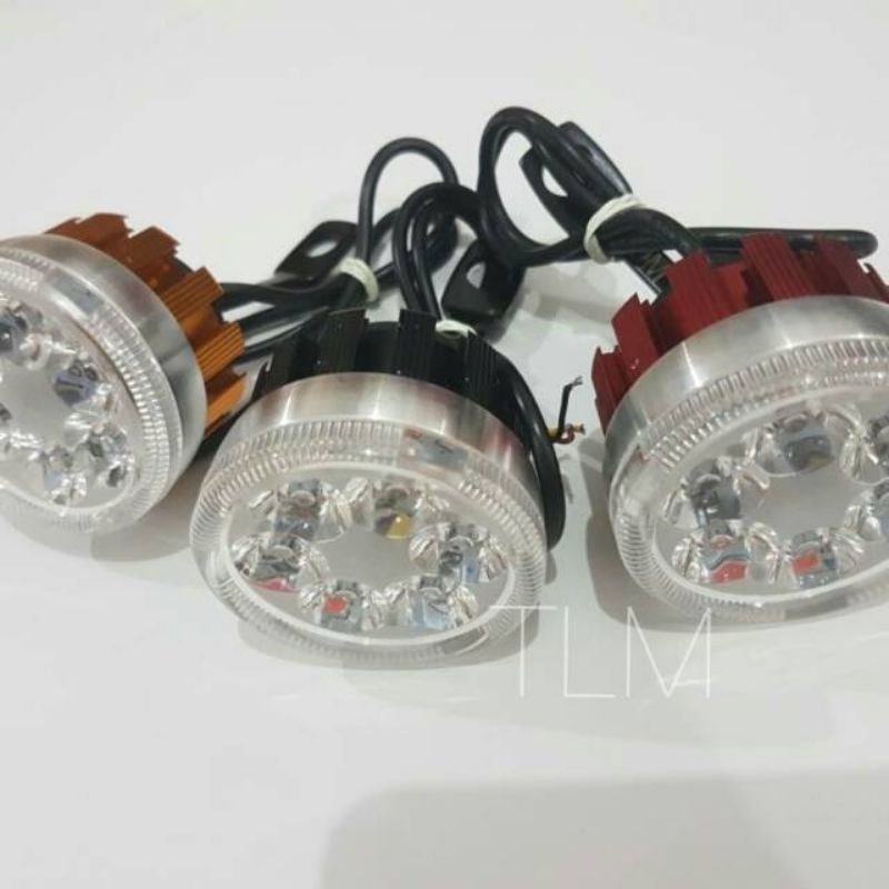 harga murah meriah 2 PCS Lampu Tembak Sorot 6 mata+Angel 3mode bracket spion 1pc WMP-0623 cwl 6mata