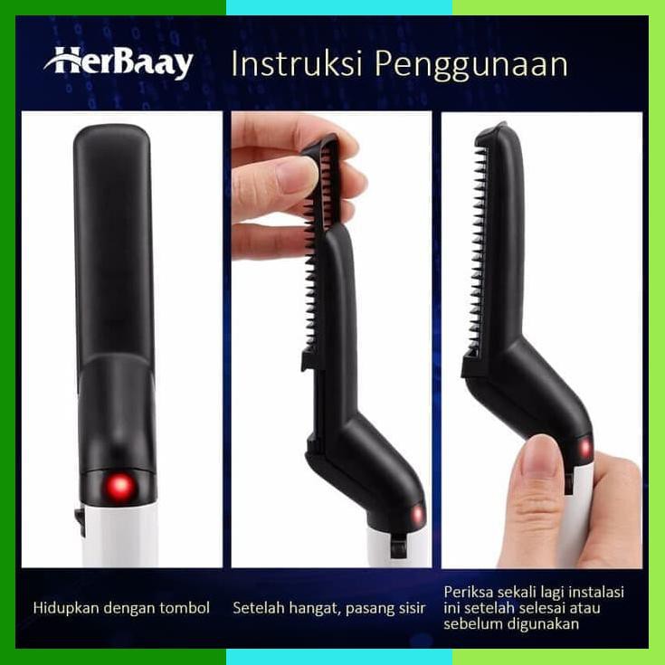 Catok Sisir Rambut Pria Elektrik / Pelurus Rambut Styler Elektrik Comb