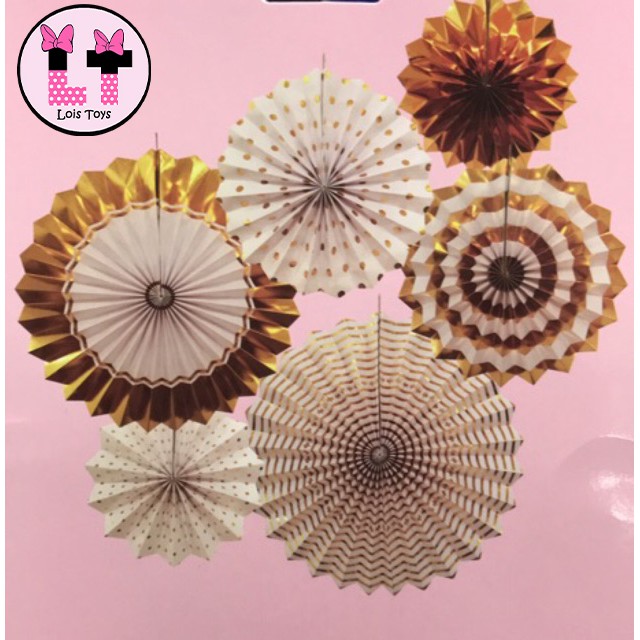 

Paper Fan Gold / READY PAPERFAN SET GOLD 6 in 1
