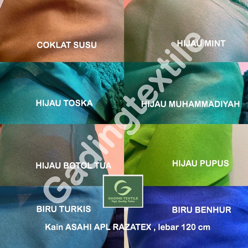 ( per setengah meter ) kain furing ASAHI TEBAL APL RAZATEX lebar 120 cm TERMURAH lapisan baju brukat satin batik kebaya