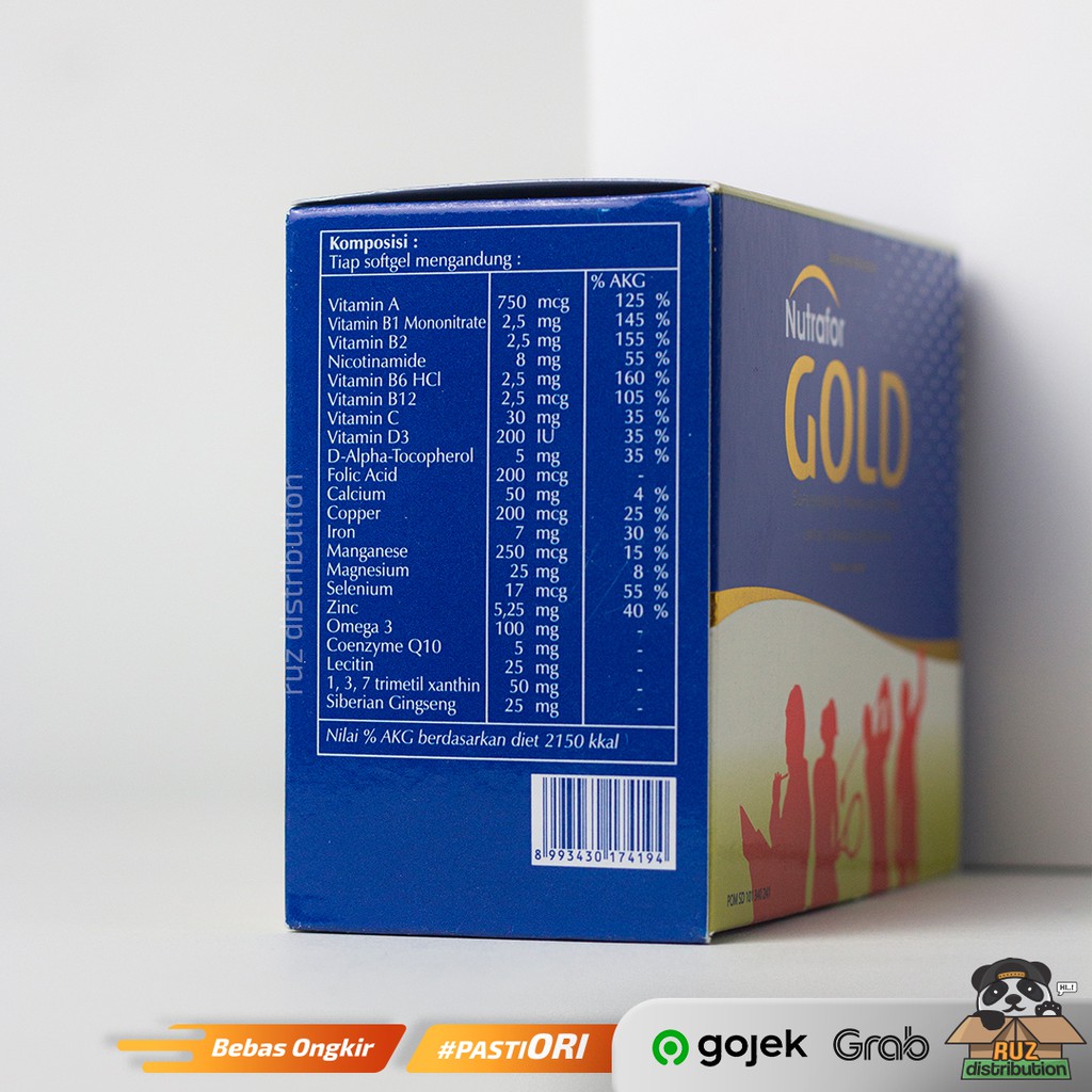 Nutrafor Gold - Multivitamin Stamina &amp; Kesehatan Box - Isi 40pcs