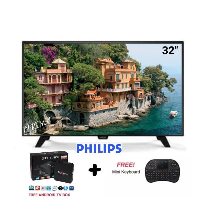 Top Brand PHILIPS LED TV SMART ANDROID BOX MXQ PRO 32PHA3052/70 Murah