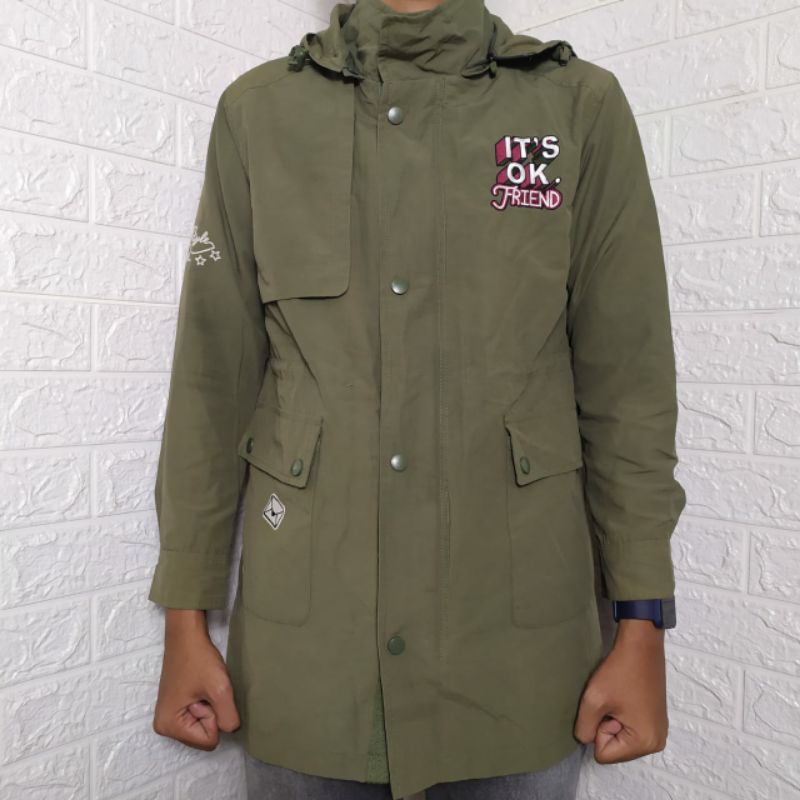 JAKET PARKA GREEN ARMY BY AWK ENERGETIC STYLE FASHION SIZE M