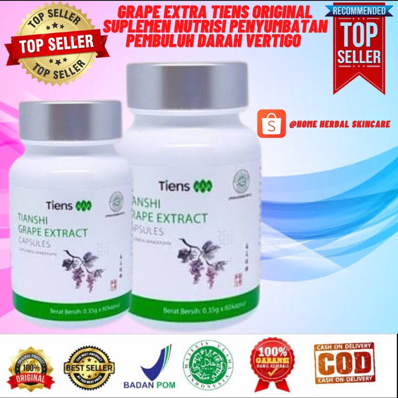 ( TERLARIS ) GRAPE EXTRACT TIENS ORIGINAL SUPLEMEN VITAMIN OBAT UNTUK PENYAKIT VERTIGO JANTUNG KORON