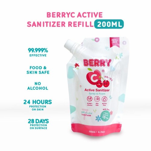 Berry C Refill Pouch 200ml Water Sanitizer Food Grade - BerryC 200ml Sanitizer aman