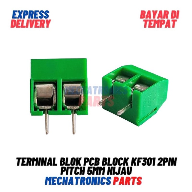 [5689] Terminal Blok PCB Block KF301 2Pin Pitch 5mm Hijau