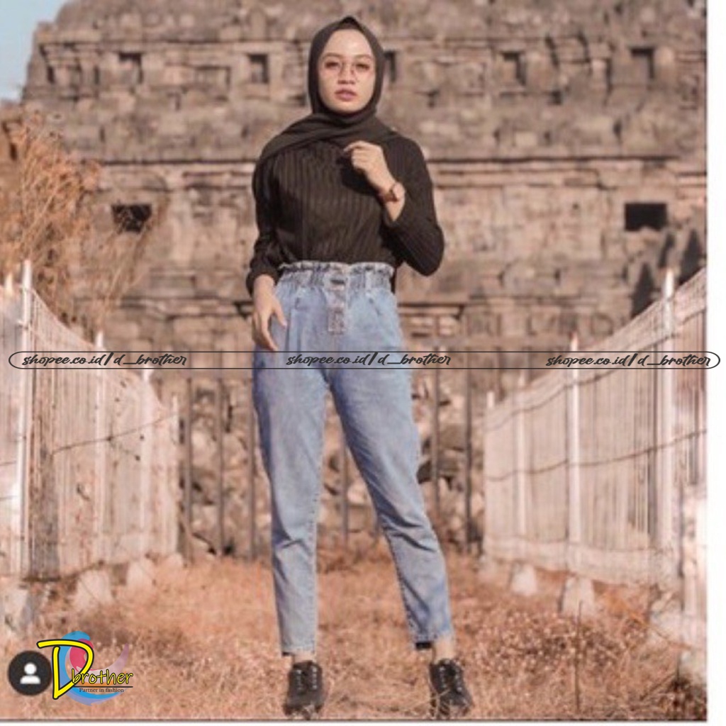 DIFA JEANS SNOWY BAGGY JEANS KANCING 3 BOYFRIENDS WANITA // BAGGY KANCING TALI