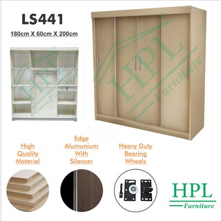  Lemari  Pakaian HPL  4  Pintu  Sliding Shopee Indonesia