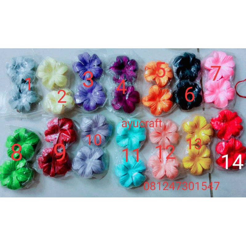 bunga han 5cm krg lbh jual per50pcs/warna