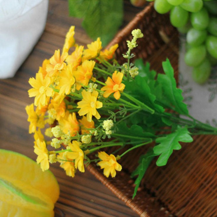 HAPPY TIME BUNGA KRISAN C28 1 TANGKAI 20 PCS BUNGA PLASTIK BUNGA ARTIFISIAL MURAH-KUNING