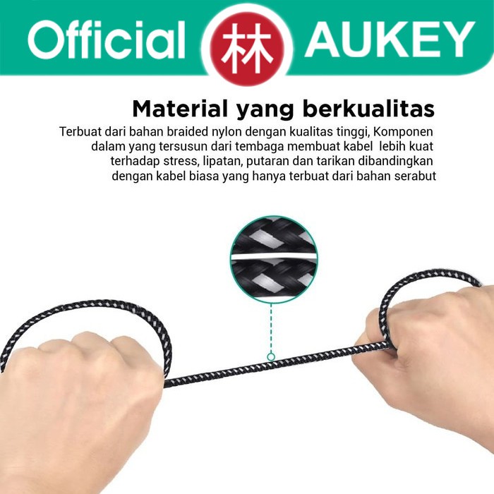 Aukey CB-BAM2 Data Cable Micro USB Braided Nylon 2m