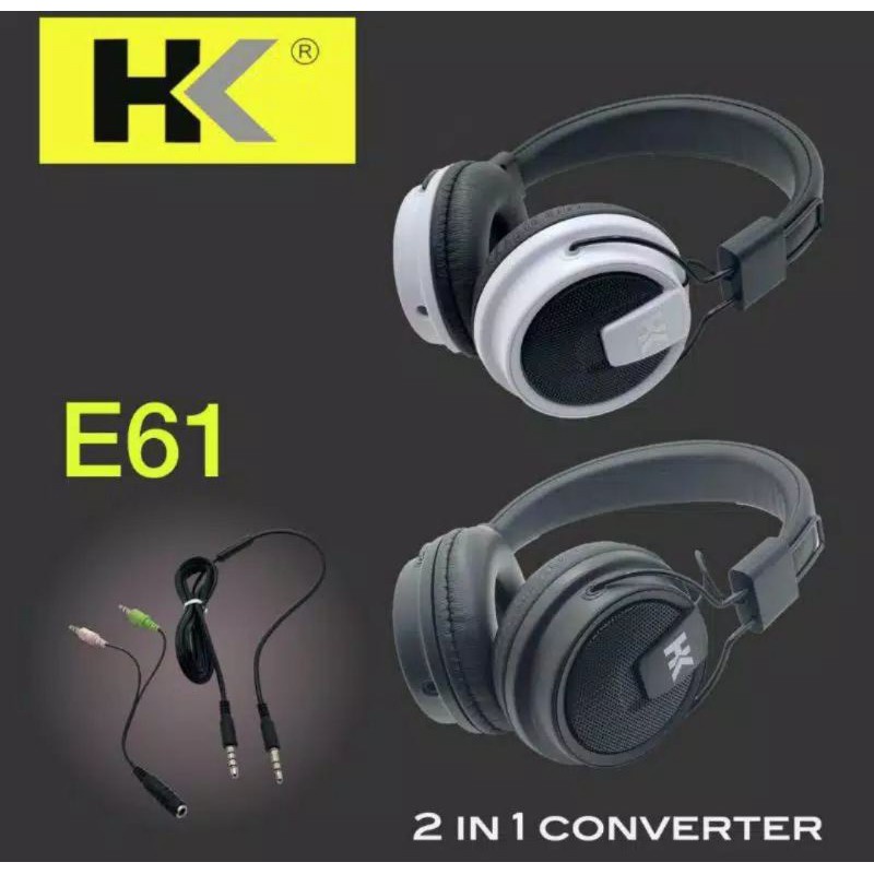 HEADSET HEADPHONE HANDSFREE DJ E61 PLUS MIC EXTRA BASS