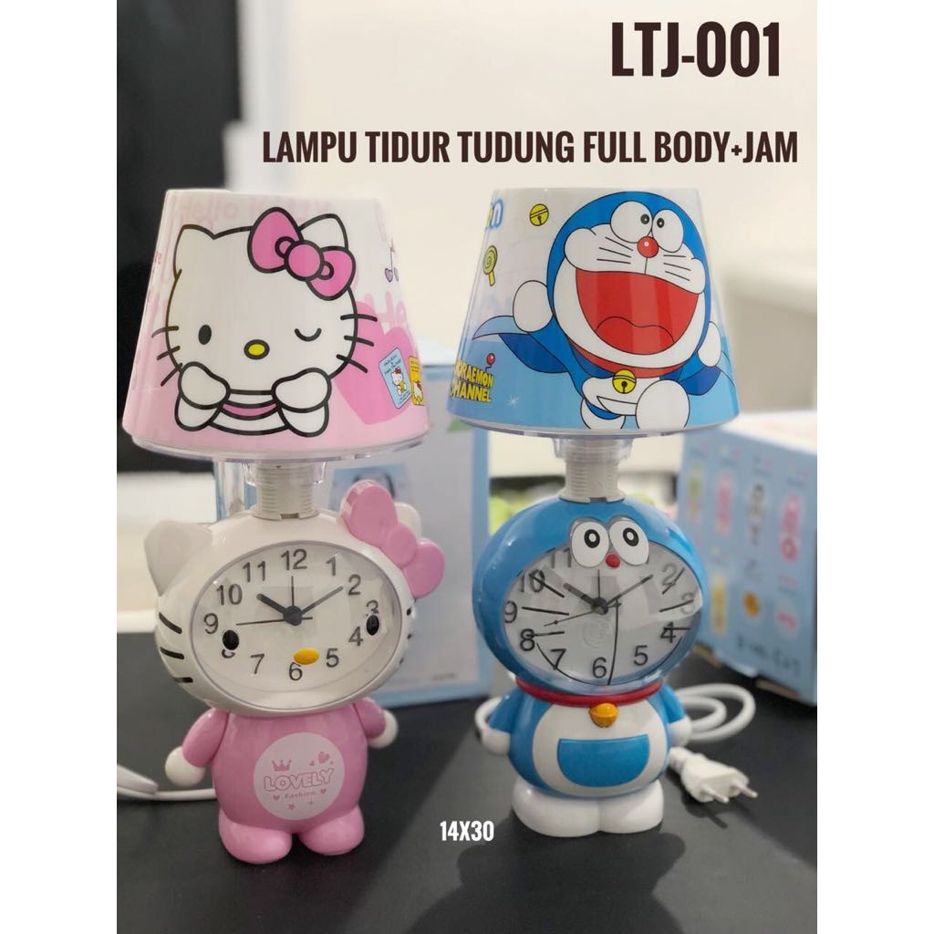 Lampu Tidur Jam Karakter Gratis Packing Bubble Doraemon Hello