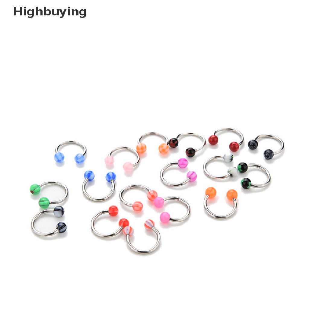 Hbid 10PCs Anting Tindik Alis / Bibir / Lidah / Hidung / Pusar / Perut / Tubuh Glory