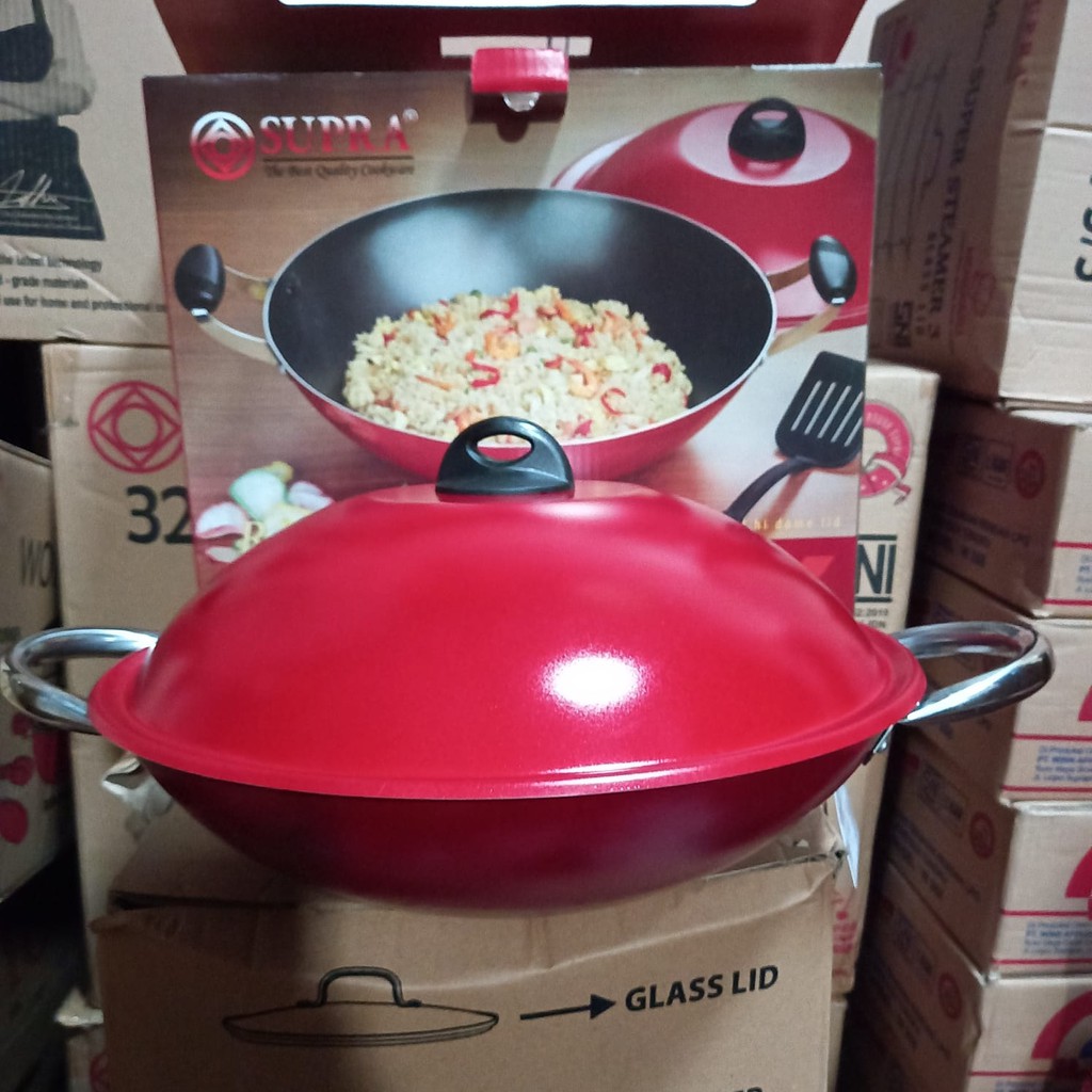 Penggorengan SUPRA Rosemary Wok 40cm+LID/Wajan Supra 40cm+Tutup+Spatula