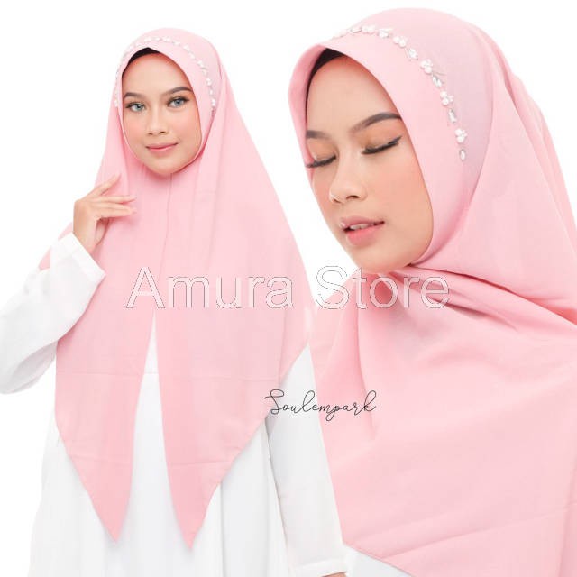 Hijab Instant Segitiga Payet Bandu Mutiara