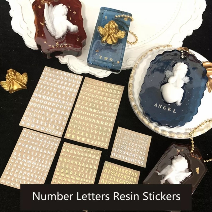 

Stiker Resin Timbul Sticker Alphabet Alfabet Embossed Gold Silver untuk craft resin stamp book stiker kuku nail art