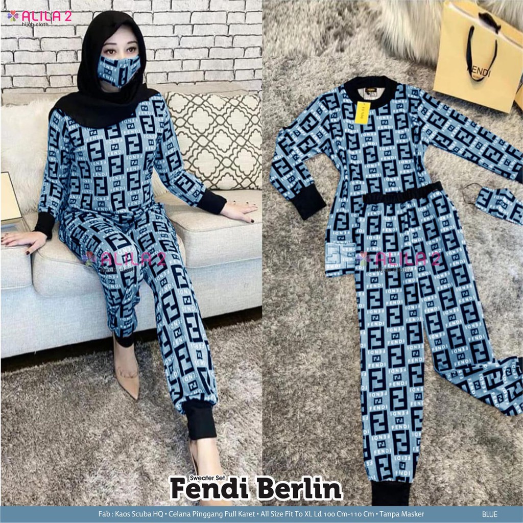 REALPICT Setelan Kaos Scuba HQ FENDI BERLIN SWEATER SET Original